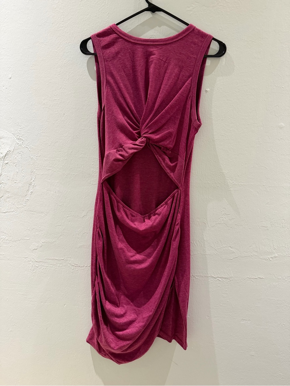 Sleeveless Twist-Back Dress in Deep Raspberry